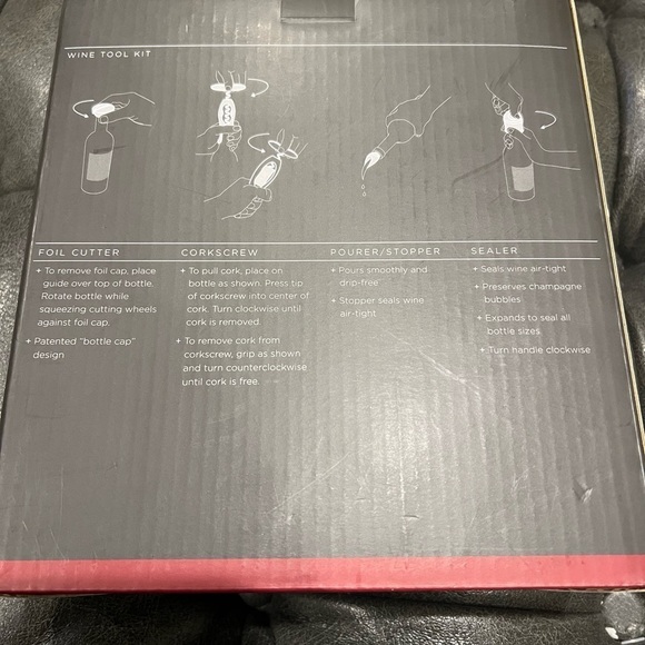 New! Wine Tool Kit With “Wine Not” Decorative Towel - Picture 3 of 7